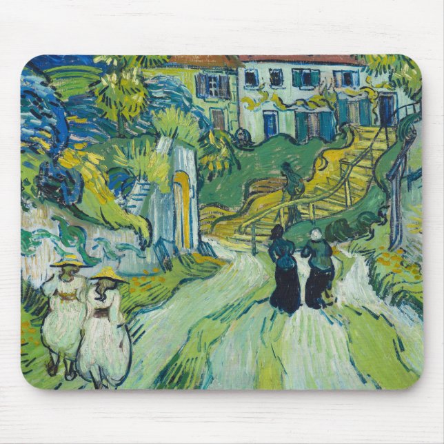 Stairway at Auvers by van Gogh: Mouse Pad (Front)