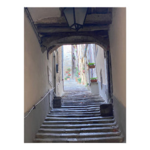 Stairway in Cortona, Italy Photo Print