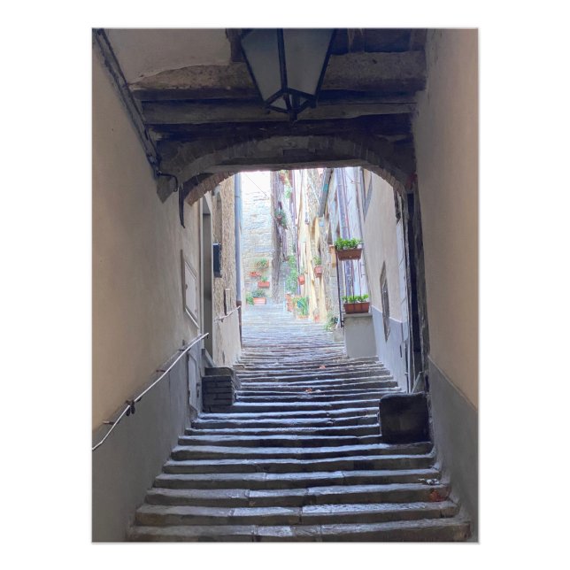 Stairway in Cortona, Italy Photo Print (Front)