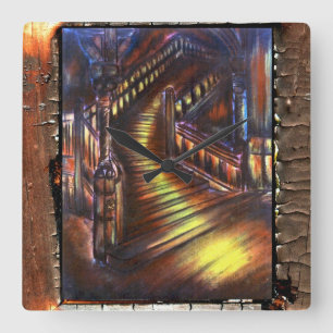 Stairway of Light Square Wall Clock