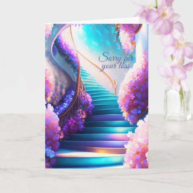 Stairway to Heaven Folded Greeting Card (Orchid)