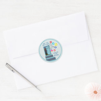 Stairway to Peace: Leave Social Media at the Door Classic Round Sticker