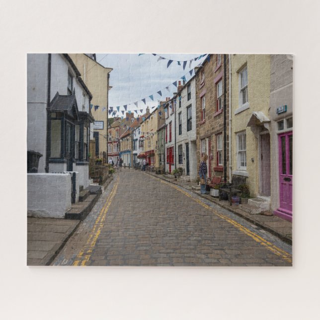 Staithes High Street Cobbled Road Jigsaw Puzzle (Horizontal)