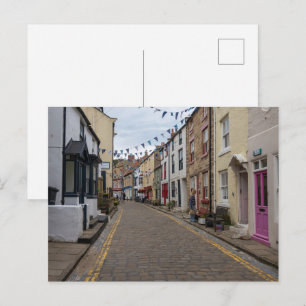 Staithes High Street Cobbled Road Postcard