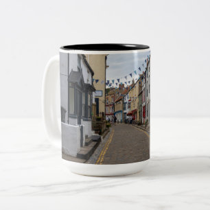 Staithes High Street Cobbled Road Two-Tone Coffee Mug