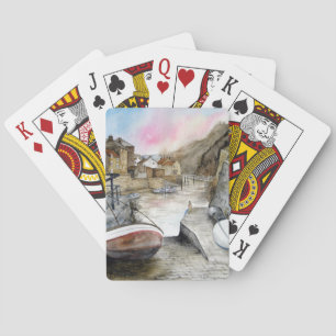 Staithes, North Yorkshire, England Watercolour Playing Cards
