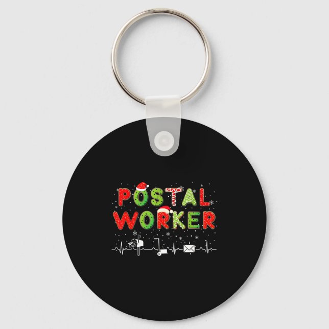 Stal Worker Mail Lady Christmas Mail Carrier St Of Key Ring (Front)