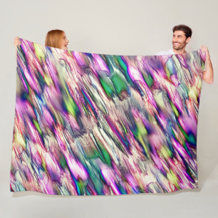 Stalagmite or rock with flashy colour fleece blanket