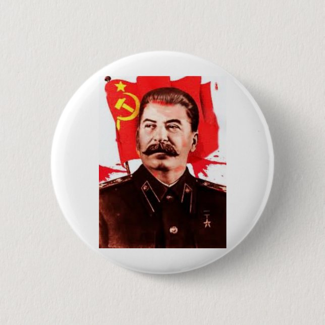 Stalin 6 Cm Round Badge (Front)