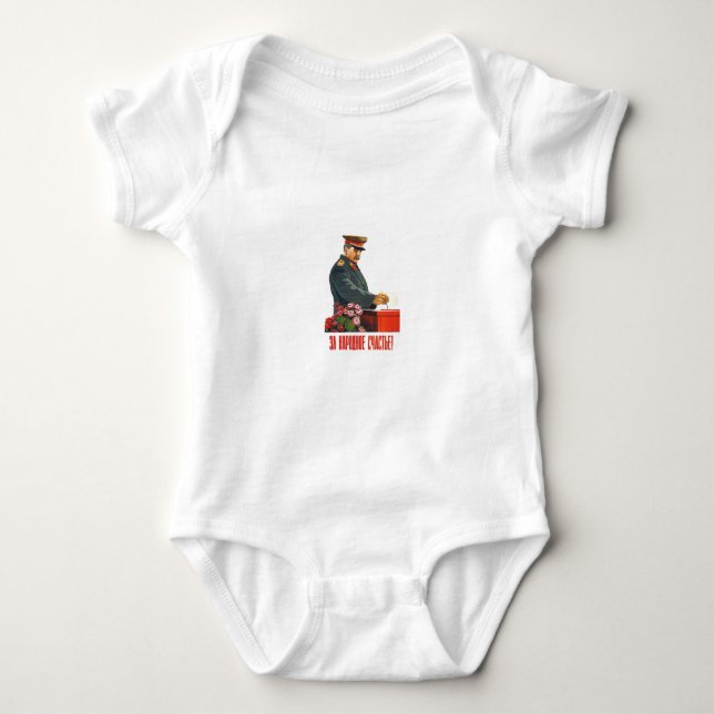 STALIN POSTER ART BABY BODYSUIT (Front)