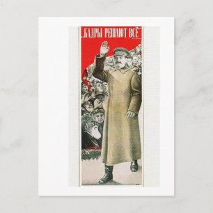 stalin the leader ussr postcard