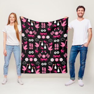 Stalk Delivery Twin Baby Room Fleece Blanket