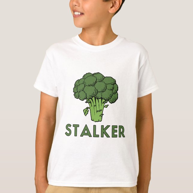 STALKER Funny Broccoli Fun Humour Pun T-Shirt (Front)