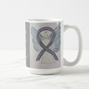 Stalking Awareness Ribbon Angel Art Custom Mug