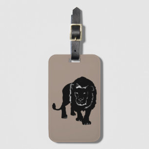Stalking Lion - Silhouette - Add Your Colour Luggage Tag