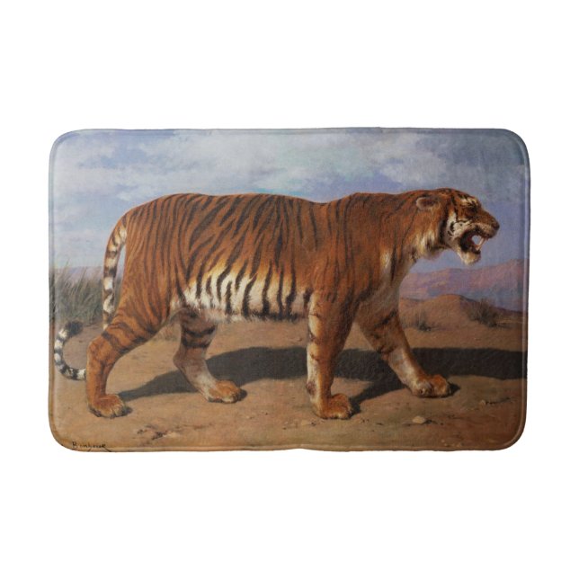 Stalking Tiger (by Rosa Bonheur) Bath Mat (Front)