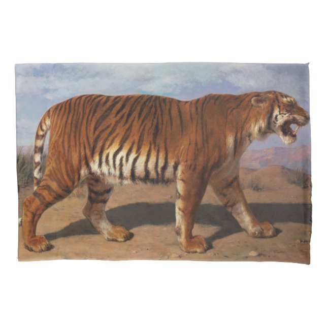 Stalking Tiger (by Rosa Bonheur) Pillowcase (Front-Left)