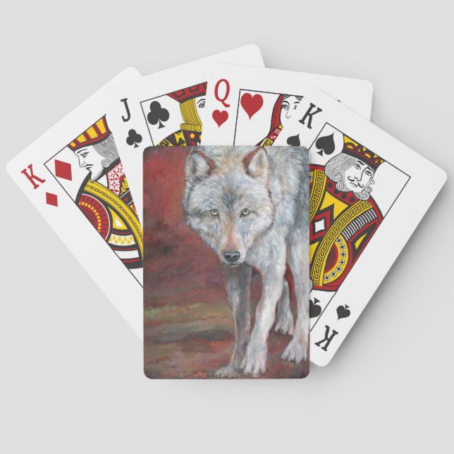 Stalking wolf playing cards (Back)