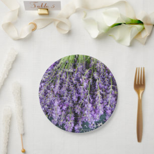 Stalks of Lavender Floral Paper Plates