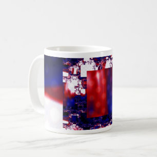 Stalling   Red and Blue Fractal Art Wrap Coffee Mug