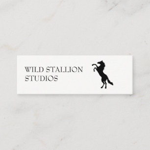 Stallion grey background mini business card