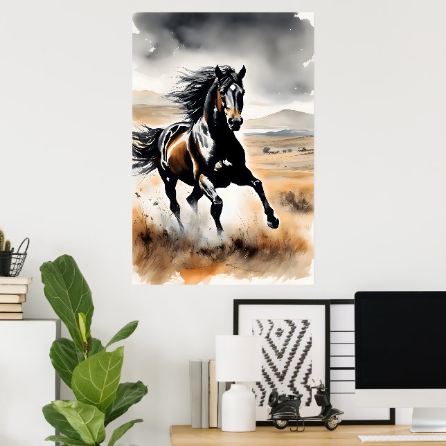 Stallion in Full Stride Poster (Home Office)