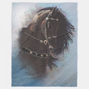 Stallion Portrait - Fleece Blanket