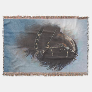 Stallion Portrait - Throw Blanket