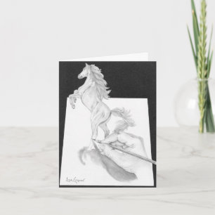 Stallion Rising From Paper Card