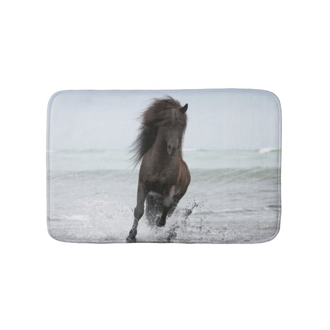 Stallion Running On Beach | North Atlantic Bath Mat (Front)