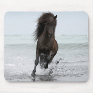 Stallion Running On Beach   North Atlantic Mouse Pad