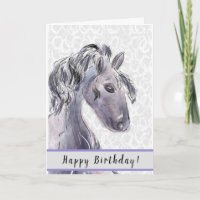 Stallion Watercolor Greeting Card