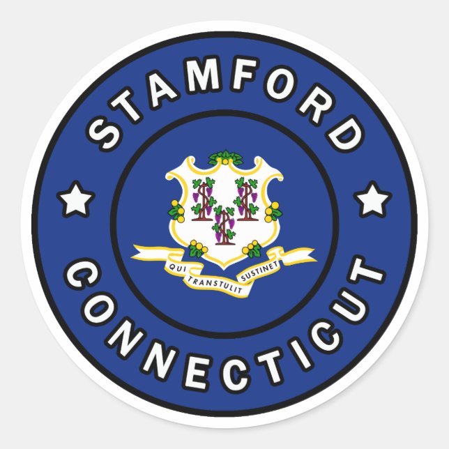 Stamford Connecticut Classic Round Sticker (Front)