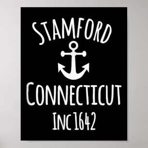 Stamford Connecticut Sailing Boating Nautical Boat Poster