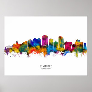 Stamford Connecticut Skyline Poster