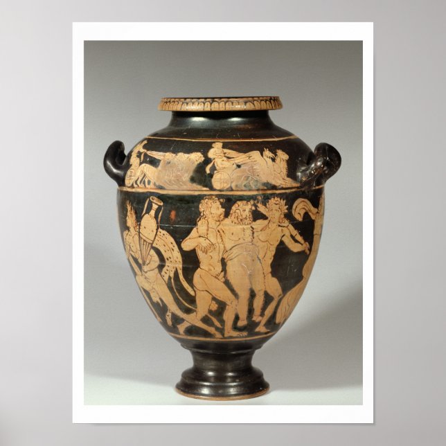 Stamnos, Dionysiac scene, Etruscan red-figured per Poster (Front)