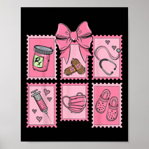 Stamp Bow Pharmacy Pill Cpht Pharmacist Technician Poster
