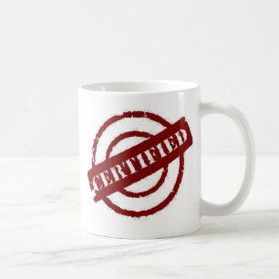 stamp certified red coffee mug