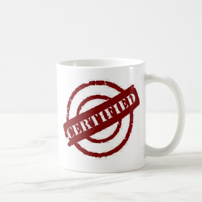 stamp certified red coffee mug (Right)
