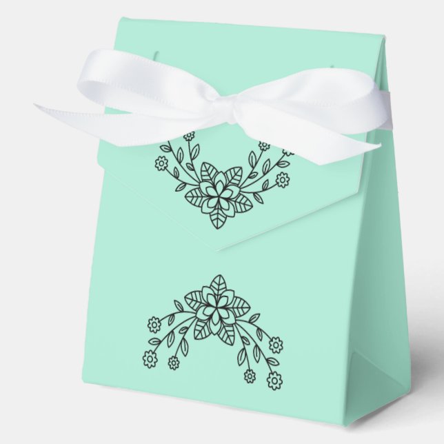 Stamp Circle - YOUR TEXT & IDEA - FLOWERS 9 Favour Box (Front)