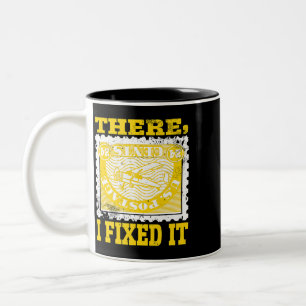 Stamp Collecting Design For Philately Collector I  Two-Tone Coffee Mug