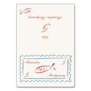Stamp Hand Drawn Meal Choice Wedding Place Card