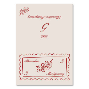 Stamp Hand Drawn Meal Choice Wedding Place Card