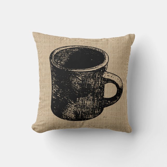 Stamp Look Coffee Mug Cushion (Front)