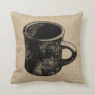 Stamp Look Coffee Mug Cushion