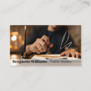 Stamp of Approval for Public Documents Notary Business Card