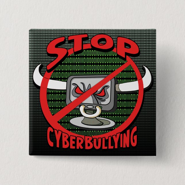 Stamp Out Stop Cyberbullying 15 Cm Square Badge (Front)