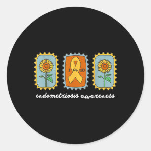 Stamp Sunflower Endometriosis Awareness Endo Classic Round Sticker
