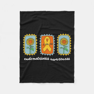 Stamp sunflower endometriosis awareness endo fleece blanket