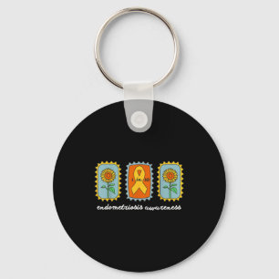 Stamp sunflower endometriosis awareness endo key ring